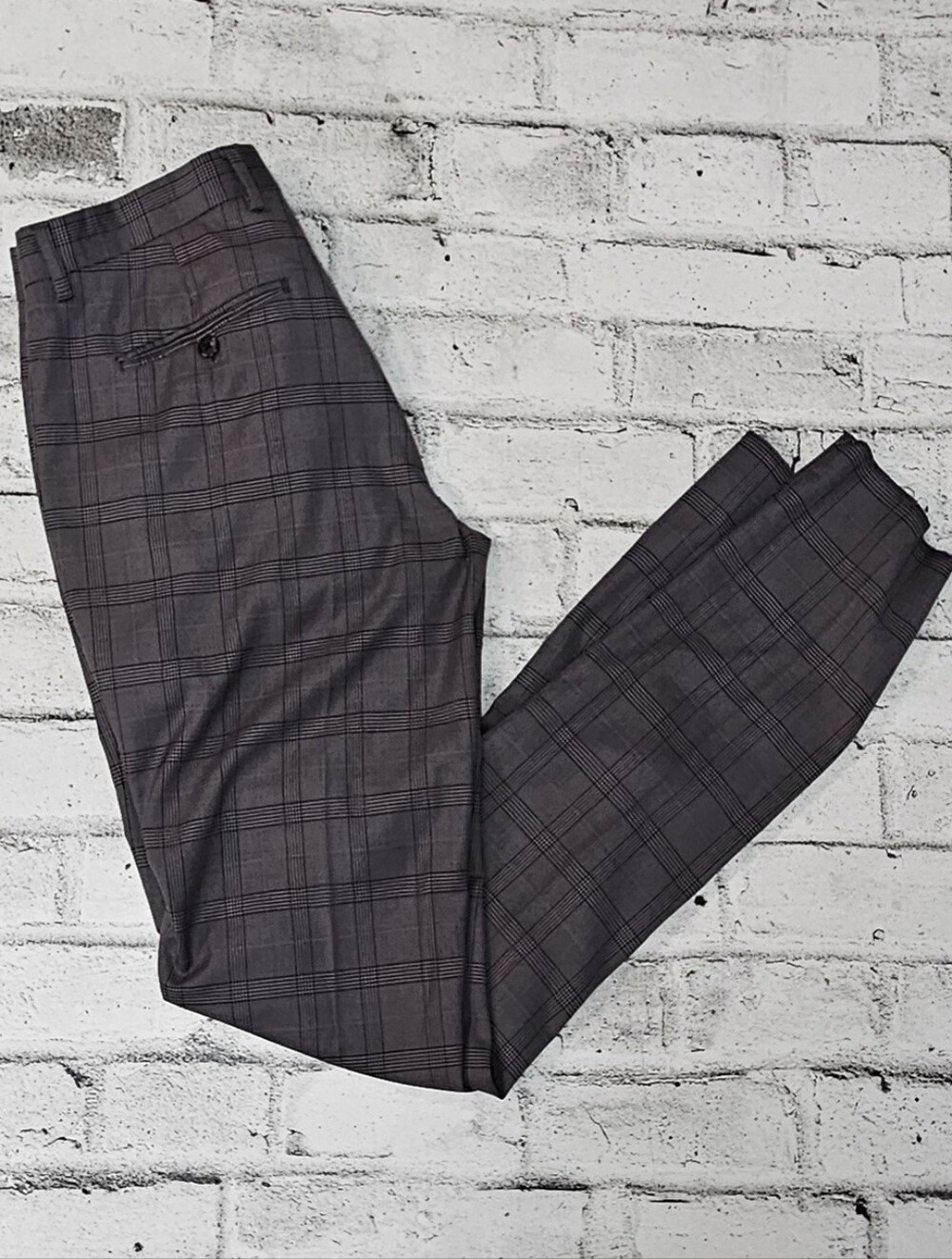 Soul of London Plaid Dress Pants Size 31R Slim Fit Stretch Trousers